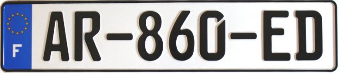 France license plates fonts
